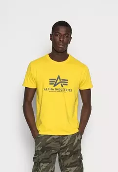 Футболка с принтом T CAMO Alpha Industries, цвет empire yellow
