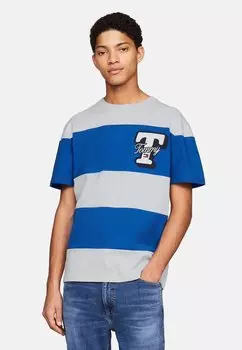 Футболка с принтом T Letter Cut Sew Tommy Jeans, цвет persian blue