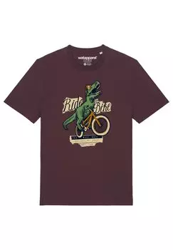 Футболка с принтом T-REX FAHRRAD watapparel, темно-красный