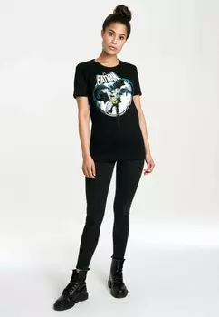 Футболка с принтом T-SHIRT BATMAN FULLMOON LOGOSHIRT, черный