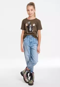 Футболка с принтом T-Shirt Der Kleine Maulwurf LOGOSHIRT, оливковый