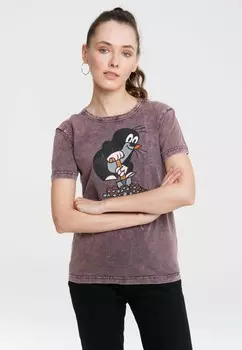 Футболка с принтом T-SHIRT DER KLEINE MAULWURF LOGOSHIRT, фиолетовый