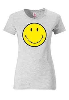 Футболка с принтом T-SHIRT ORIGINAL SMILEY FACE LOGOSHIRT, цвет Mottled Grey