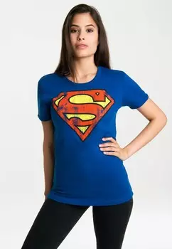 Футболка с принтом T-SHIRT SUPERMAN-LOGO LOGOSHIRT, синий