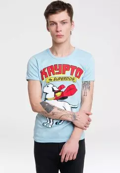 Футболка с принтом T-SHIRT THE SUPERDOG LOGOSHIRT, цвет hellblau