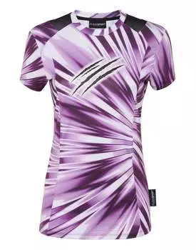 Футболка с принтом тай-дай, круглый вырез, SS Scratch PLEIN SPORT, цвет lilac