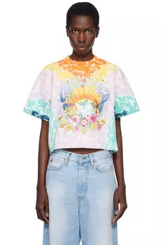 Футболка с принтом тай-дай "Surf trip" Casablanca, мультиколор