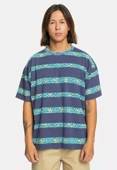 Футболка с принтом Take Us Back Ss Quiksilver, цвет crown blue heritage stripe