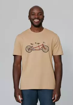 Футболка с принтом TANDEM watapparel, бежевый