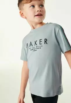 Футболка с принтом TAPE DETAIL-REGULAR FIT Baker by Ted Baker, цвет blue