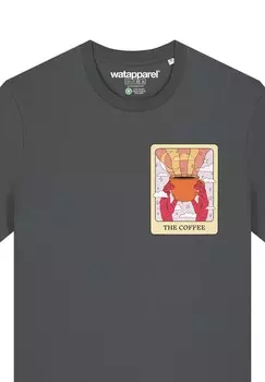 Футболка с принтом TAROT THE COFFEE watapparel, антрацит