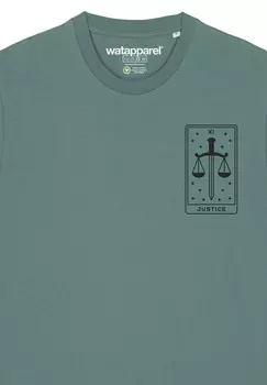 Футболка с принтом TAROT watapparel, темно-зеленый