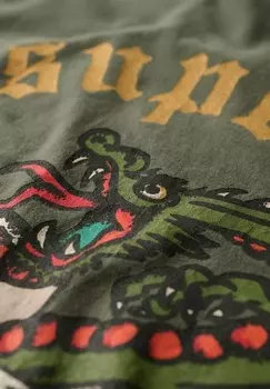 Футболка с принтом TATTOO BACK GRAPHIC Superdry, зеленый