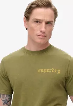 Футболка с принтом TATTOO GRAPHIC Superdry, хаки