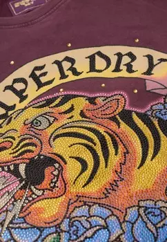 Футболка с принтом TATTOO RHINESTONE Superdry, фиолетовый