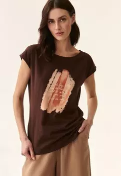 Футболка с принтом TATUUM, коричневый