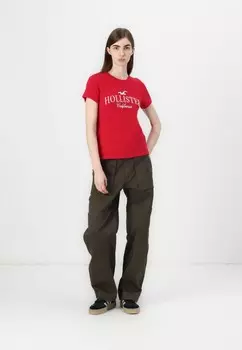 Футболка с принтом TECH CORE Hollister Co., красный