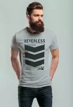Футболка с принтом TECHWEAR TREND MOTIVE JAPANESE STREETSTYLE MILITA Neverless, серый