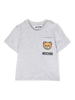 Футболка с принтом Teddy Bear Moschino Kids, серый