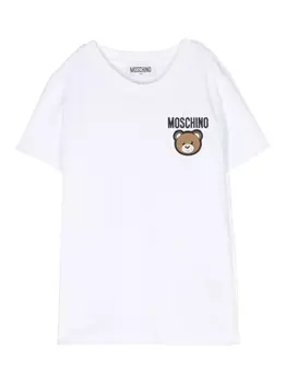Футболка с принтом Teddy Bear Moschino Kids, белый