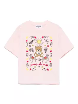 Футболка с принтом Teddy Bear Moschino Kids, розовый