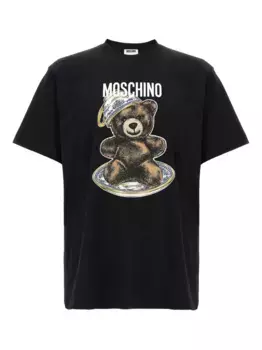 Футболка с принтом Teddy Moschino, черный