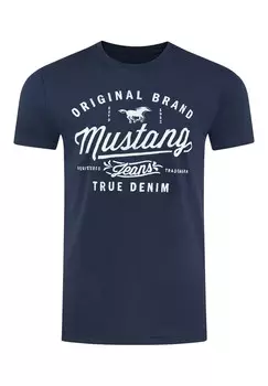 Футболка с принтом TEE 4 PACK Mustang, антрацит