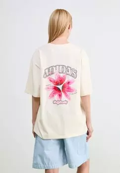 Футболка с принтом TEE Adidas Originals, кремовый