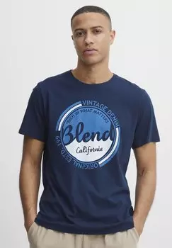 Футболка с принтом TEE Blend, темно-синий