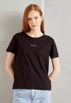 Футболка с принтом TEE Esprit, черный