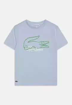 Футболка с принтом Tee French Iconics Unisex Lacoste, цвет light blue