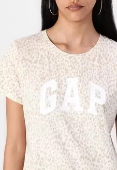 Футболка с принтом TEE GAP, коричневый