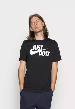 Футболка с принтом TEE JUST DO IT Nike, черный/белый