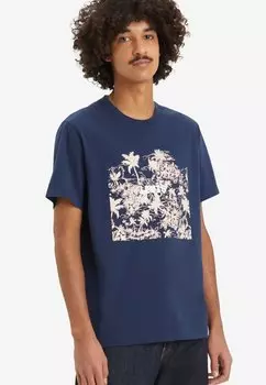 Футболка с принтом Tee Levi's, платье синего цвета