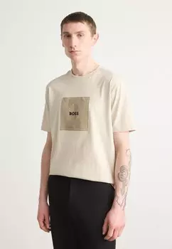 Футболка с принтом TEE LOGO BOSS, светло-серый