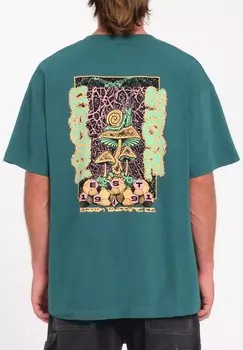 Футболка с принтом TEE MINDOOR Volcom, зеленый