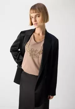 Футболка с принтом TEE Mos Mosh, коричневый