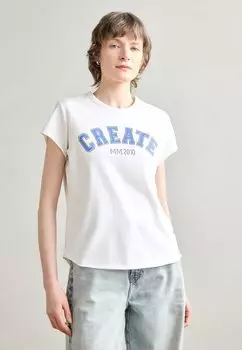 Футболка с принтом TEE Mos Mosh, светло-голубой