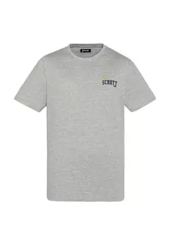 Футболка с принтом TEE Schott, светло-серый