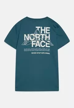 Футболка с принтом TEEN MOUNTAIN SKETCH TEE UNISEX The North Face, синий