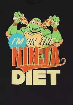 Футболка с принтом Teenage Mutant Ninja Turtles Ninja Diet Henry Tiger, черная