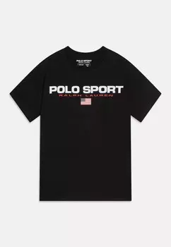 Футболка с принтом TEENS UNISEX Polo Ralph Lauren, черный