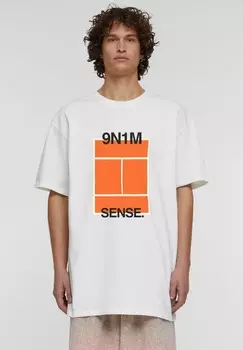 Футболка с принтом TENNIS COURT 9N1M SENSE, кремовый