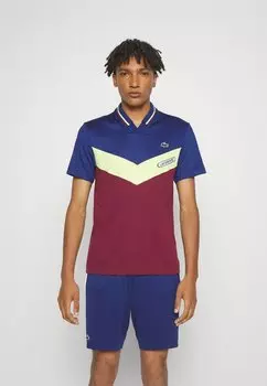 Футболка с принтом Tennis Lacoste, цвет methylene/limeira zin zin