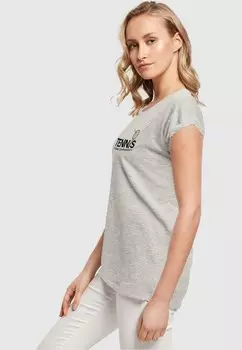 Футболка с принтом TENNIS RACKET EXTENDED SHOULDER Merchcode, серый