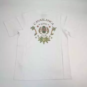 Футболка с принтом теннисного клуба Casablanca Joyaux D'Afrique, белый