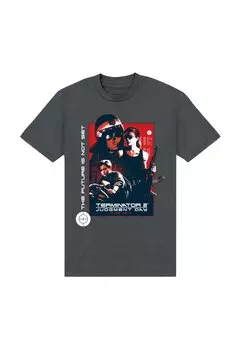 Футболка с принтом TERMINATOR JUDGMENT DAY THE FUTURE IS NOT SET Henry Tiger, серый
