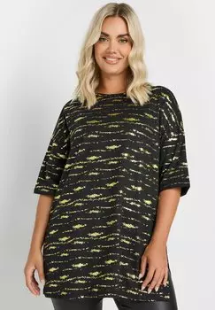 Футболка с принтом TEXTURED FOIL Yours Clothing, антрацит