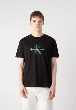 Футболка с принтом TEXTURED MONOLOGO TEE Calvin Klein Jeans, черный