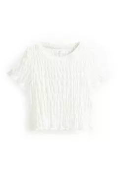 Футболка с принтом TEXTURED T-SHIRT Next, цвет white